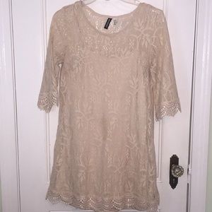 Cream Crotchet Dress